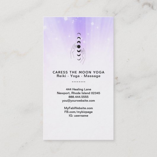 *~* Höhle die Mondphasen + Hände Celestie Visitenkarte (Rückseite)