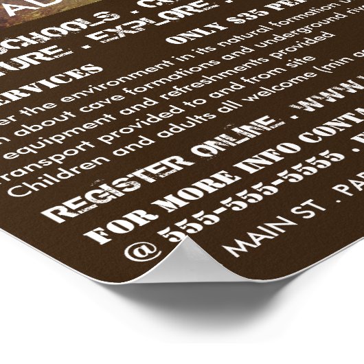 Höhle, Höhlenwerbung Poster (Ecke)