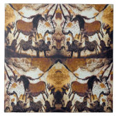 Höhle kritzelt Pferden Trivet Fliese (Vorderseite)