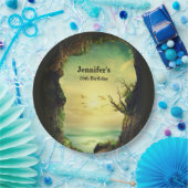 Höhle mit Blick auf das Foto des Tropischen Meeres Pappteller (Party)