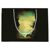 Höhle mit Blick auf das Landschaftliche Foto des T Große Geschenktüte (Vorderseite)
