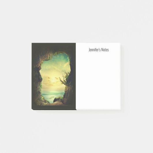 Höhle mit Blick auf das Landschaftliche Foto des T Post-it Klebezettel (Vorderseite)