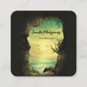 Höhle mit Blick auf das Landschaftliche Foto des T Quadratische Visitenkarte (Vorderseite)