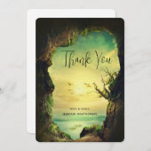 Höhle mit Blick auf das Meer Landschaftliches Foto Dankeskarte (Vorne/Hinten)