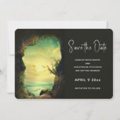 Höhle mit Blick auf das Meer Landschaftliches Foto Save The Date (Vorderseite)