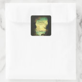 Höhle mit Blick auf das tropische Meer Quadratischer Aufkleber (Tasche)