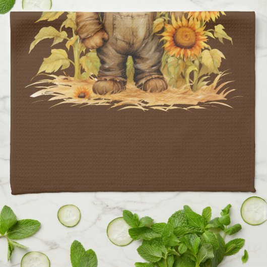 Höhle mit Sonnenblume Geschirrtuch (Gefaltet)