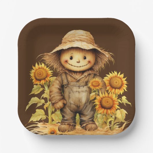 Höhle mit Sonnenblume Pappteller (Vorderseite)