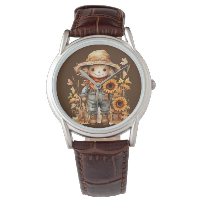 Höhle mit Sonnenblumen Armbanduhr (Vorderseite)