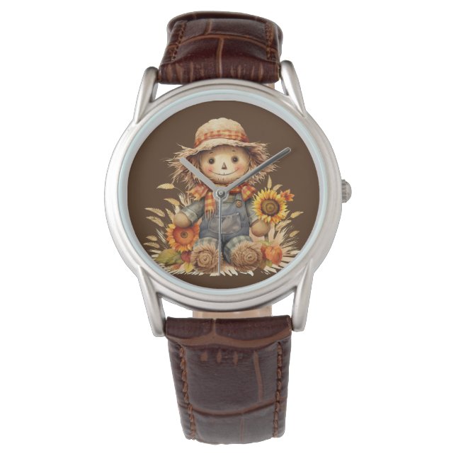 Höhle mit Sonnenblumen Armbanduhr (Vorderseite)