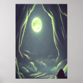 Höhle und Mond | AI Art Poster (Vorne)