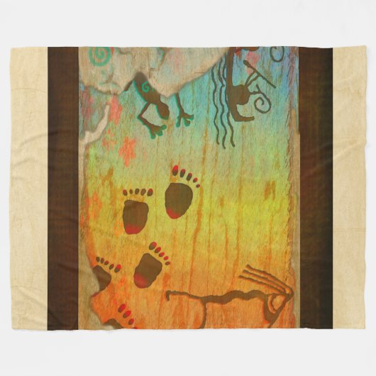 Höhle Wohnende Native American Fleece Blanket (Vorderseite (Horizontal))