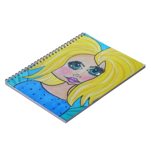 Höhlen-Frau - Notizbuch - Blondine Notizblock (Linke Seite)