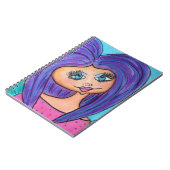 Höhlen-Frau - Notizbuch - lila Notizblock (Linke Seite)