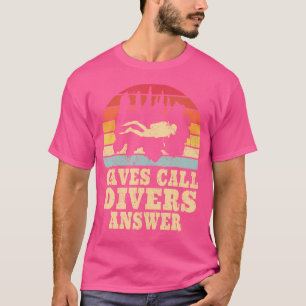 Höhlen rufen Taucher Antwort Speläologie Frauen Mä T-Shirt