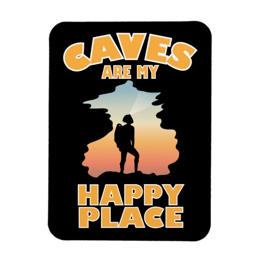 Höhlen sind mein glücklicher Ort - Funny Caving Magnet (Vertikal)