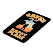 Höhlen sind mein glücklicher Ort - Funny Caving Magnet (Linke Seite)