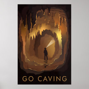 Höhlenforschung Reiseplakat Poster