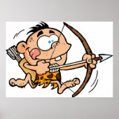 Höhlenjunge mit Bow und Pfeil Poster (Vorne)