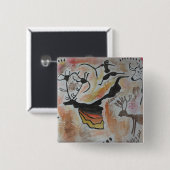Höhlenkunst Abstrakt Button (Vorne & Hinten)
