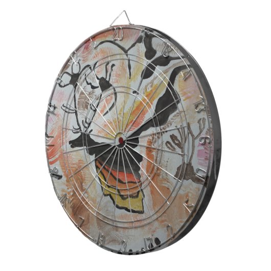 Höhlenkunst Abstrakt Dartscheibe (Vorderseite rechts)