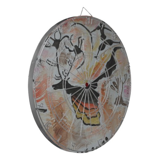 Höhlenkunst Abstrakt Dartscheibe (Vorderseite Links)