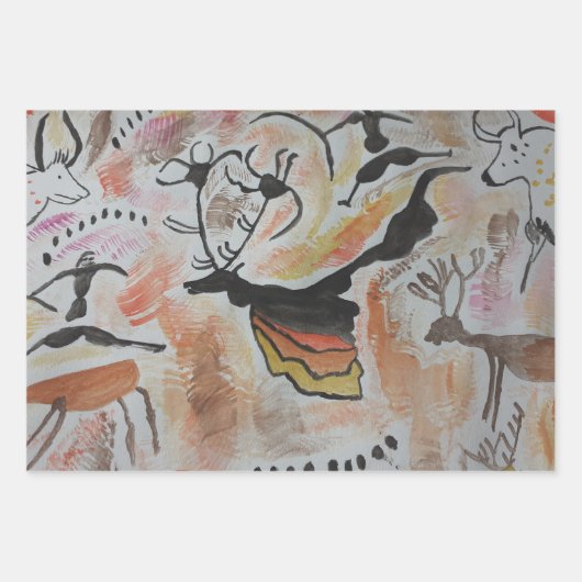 Höhlenkunst Abstrakt Geschenkpapier Set (Vorderseite 3)