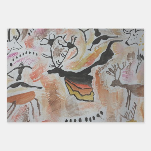 Höhlenkunst Abstrakt Geschenkpapier Set (Vorderseite)