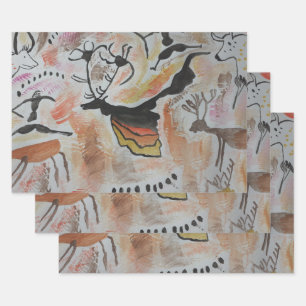 Höhlenkunst Abstrakt Geschenkpapier Set