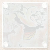 Höhlenkunst Abstrakt Glasuntersetzer (Rückseite)