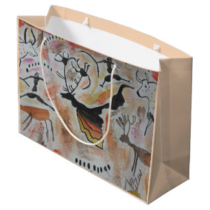 Höhlenkunst Abstrakt Große Geschenktüte