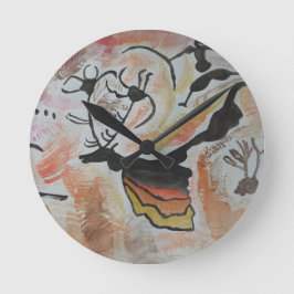 Höhlenkunst Abstrakt Runde Wanduhr