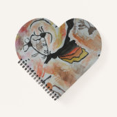 Höhlenkunst Abstraktes Herz Notizblock (Vorderseite)