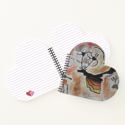 Höhlenkunst Abstraktes Herz Notizblock (Innenseite)