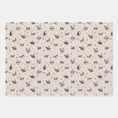 Höhlenkunst Katzen auf Beige Geschenkpapier Set (Vorderseite 3)