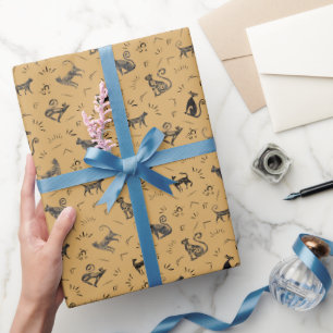 Höhlenkunst Katzen auf Butterscotch Geschenkpapier