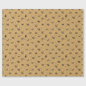 Höhlenkunst Katzen auf Butterscotch Geschenkpapier (Flach)