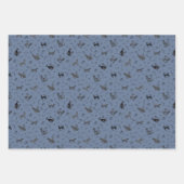 Höhlenkunst Katzen auf Grau Blau Geschenkpapier Set (Vorderseite 2)