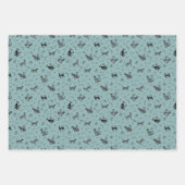 Höhlenkunst Katzen auf Hellgrau Cyan Geschenkpapier Set (Vorderseite)