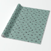 Höhlenkunst Katzen auf Hellgrau Türkis Geschenkpapier (Ungerollt)