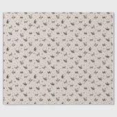 Höhlenkunstkatzen auf Beige Geschenkpapier (Flach)