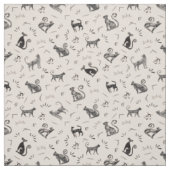 Höhlenkunstkatzen auf Beige Stoff (Muster)