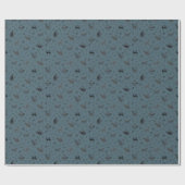 Höhlenkunstkatzen auf dunkelgrauem Azure Geschenkpapier (Flach)