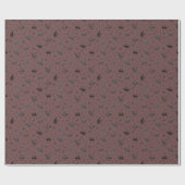 Höhlenkunstkatzen auf dunkelgrauem Rot Geschenkpapier (Flach)
