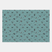 Höhlenkunstkatzen auf Grau-Cyan Geschenkpapier Set (Vorderseite)