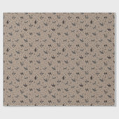 Höhlenkunstkatzen auf Hellbraun Geschenkpapier (Flach)