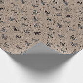 Höhlenkunstkatzen auf Hellbraun Geschenkpapier (Ecke)