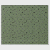 Höhlenkunstkatzen auf Reseda-Grün Geschenkpapier (Flach)