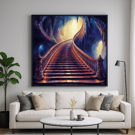 Höhlenlandschaft - Mystischer Malerstil Poster