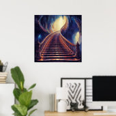 Höhlenlandschaft - Mystischer Malerstil Poster (Heimbüro)